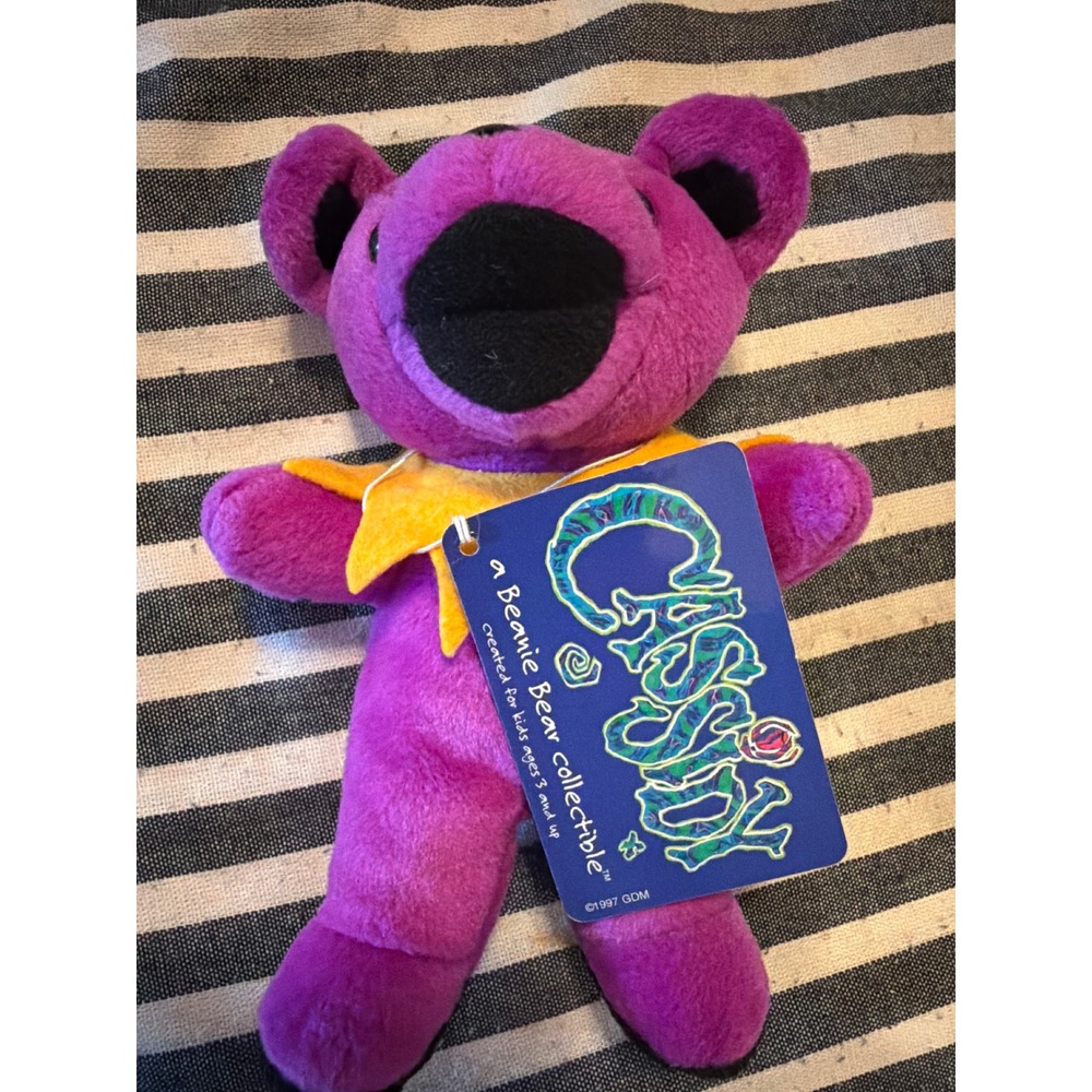 Grateful Dead Cassidy Beanie Bear Purple Liquid Blue 1997 Vintage Plush MSG Tag